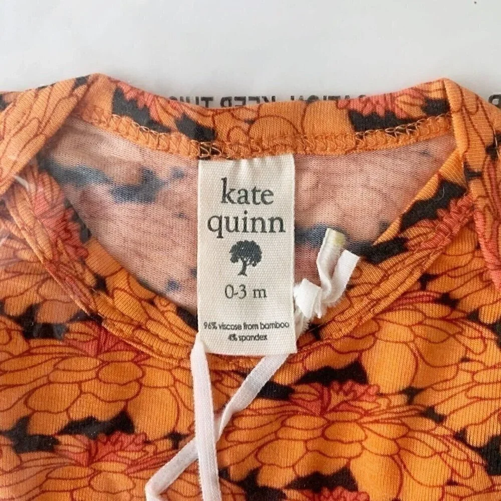 NWT Kate Quinn Organics 0-3 Months Bamboo Baby Footie